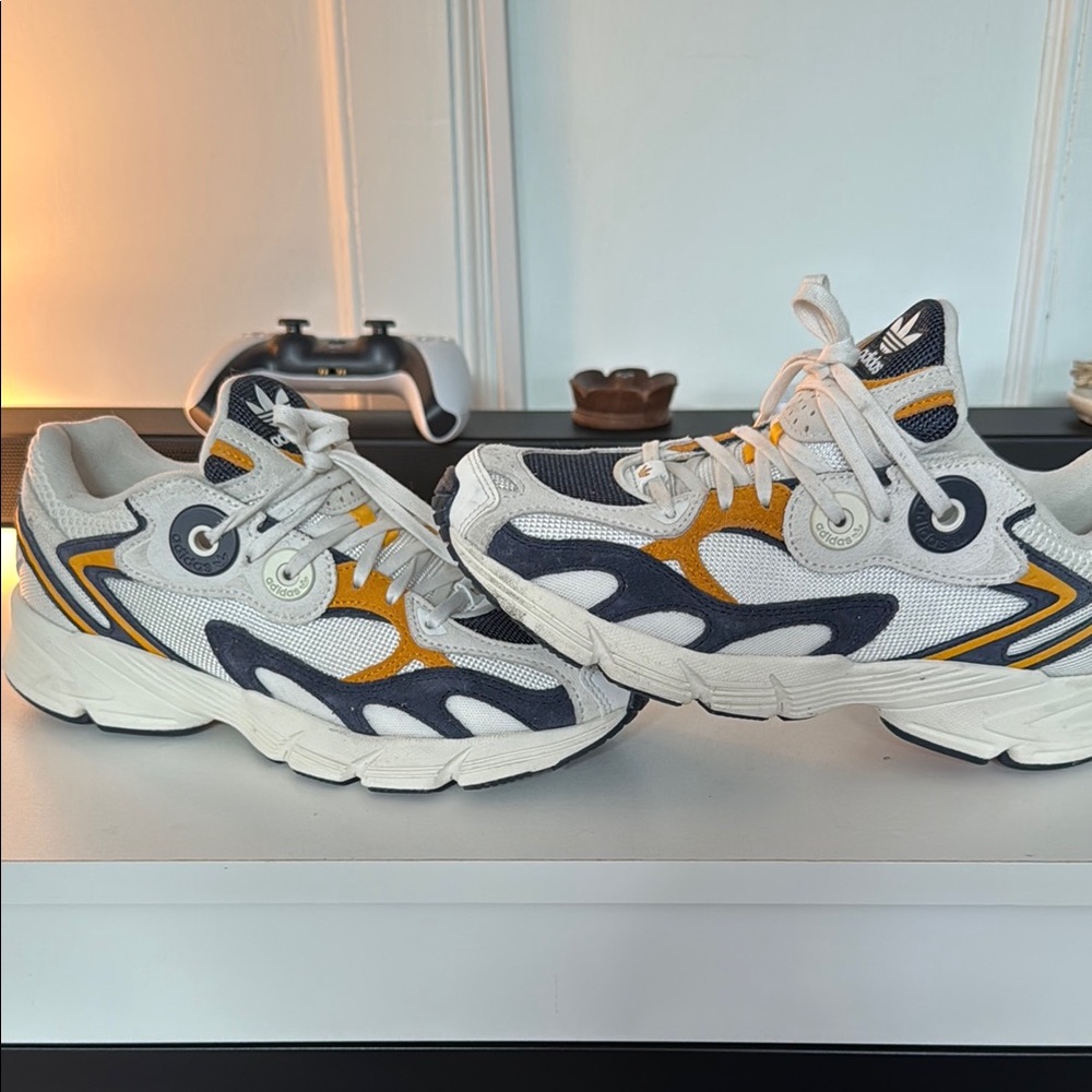 Adidas Kids White and Navy Sneakers